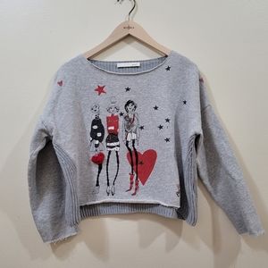 QUI Grey Crop Sweater